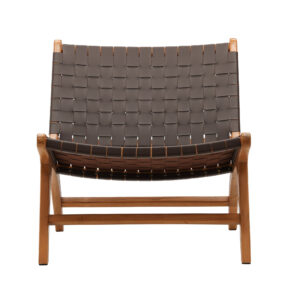 Rike – Fauteuil lounge – Naturel, Marron – 80 x 75 x 65 cm