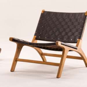 Rike – Fauteuil lounge – Naturel, Marron – 80 x 75 x 65 cm