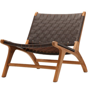 Rike – Fauteuil lounge – Naturel, Marron – 80 x 75 x 65 cm