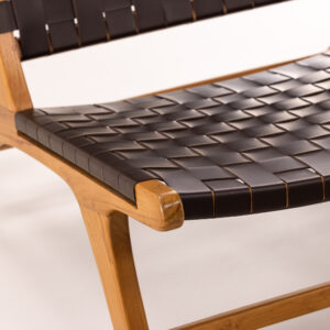 Rike – Fauteuil lounge – Naturel, Marron – 80 x 75 x 65 cm