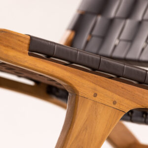 Rike – Fauteuil lounge – Naturel, Marron – 80 x 75 x 65 cm