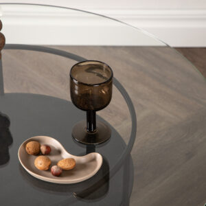 Bovall – Table basse – Noir, Transparent – ⌀90 cm