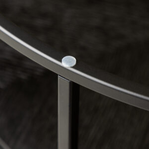Bovall – Table basse – Noir, Transparent – ⌀90 cm
