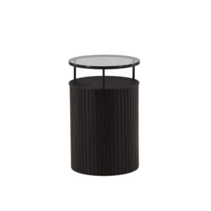 Bovall – Table d&rsquo;appoint – Noir, Transparent – ⌀37 cm