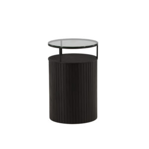 Bovall – Table d&rsquo;appoint – Noir, Transparent – ⌀37 cm