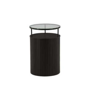 Bovall – Table d&rsquo;appoint – Noir, Transparent – ⌀37 cm