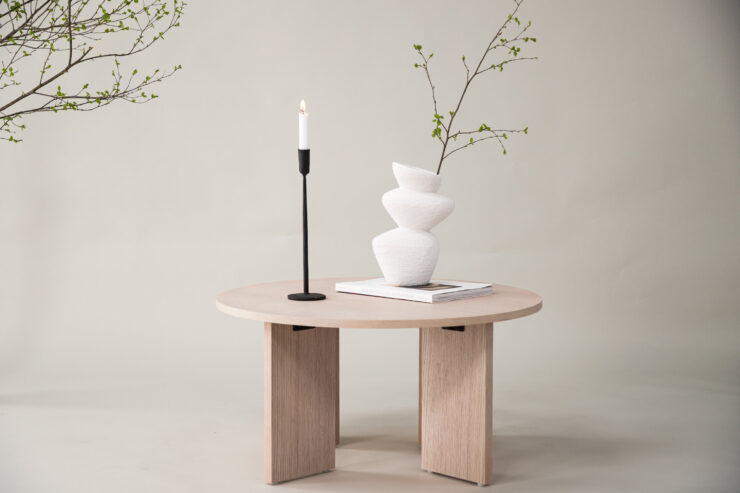 Askerön – Table basse – Blanchi – ⌀80 cm