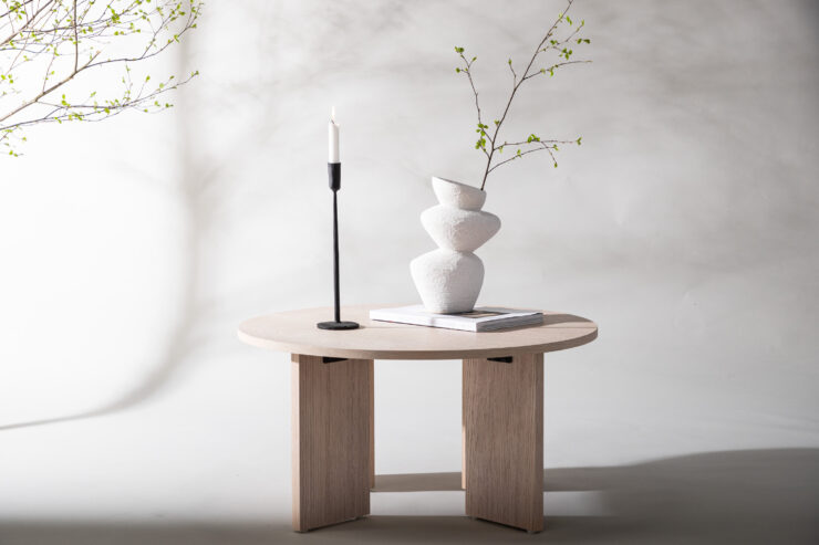 Askerön – Table basse – Blanchi – ⌀80 cm