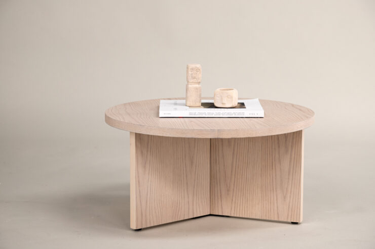 Saltö – Table basse – Blanchi – ⌀85 cm