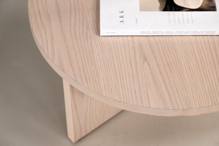 Saltö – Table basse – Blanchi – ⌀85 cm