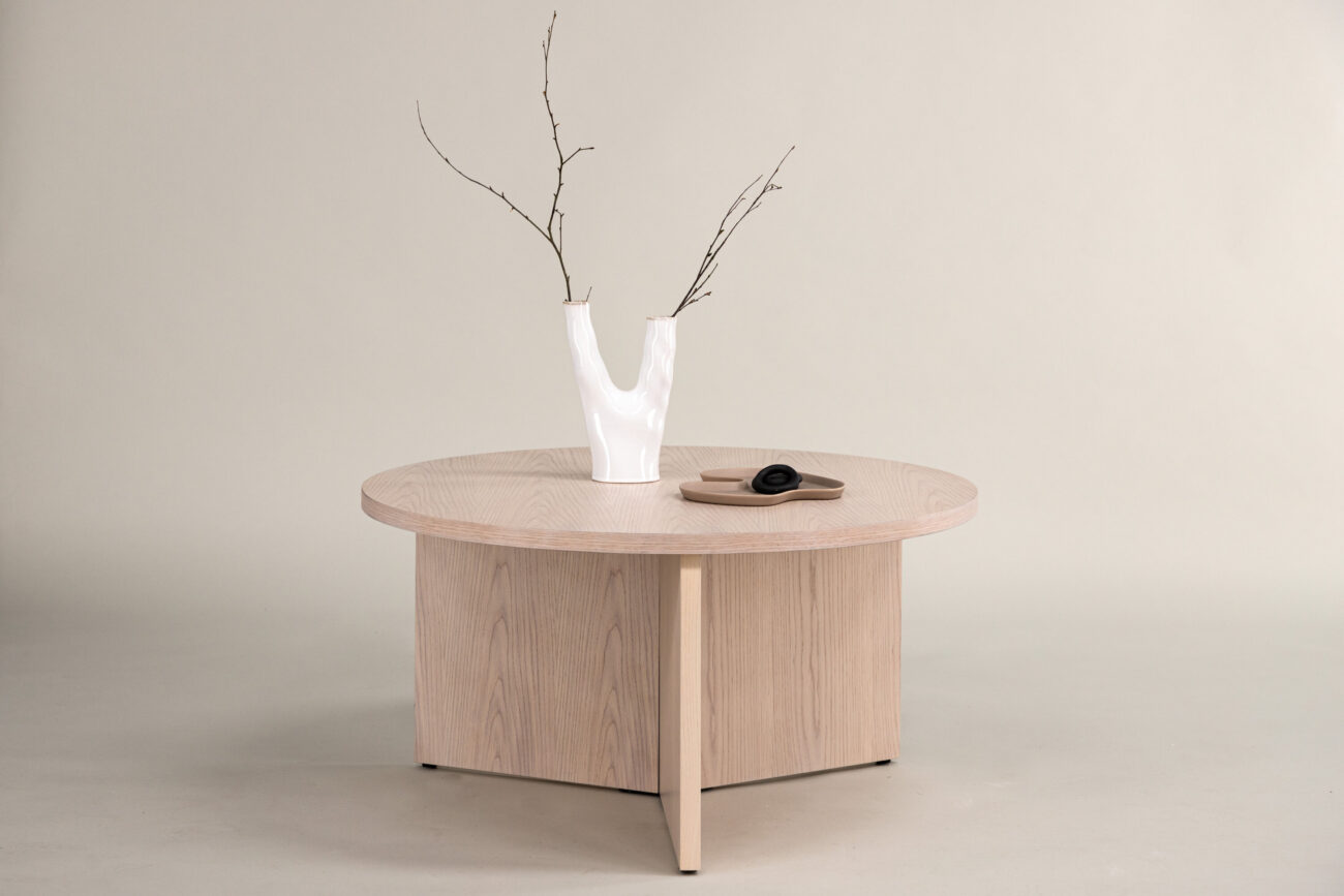 Saltö – Table basse – Blanchi – ⌀65 cm