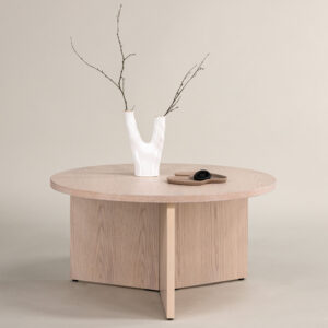 Saltö – Table basse – Blanchi – ⌀65 cm