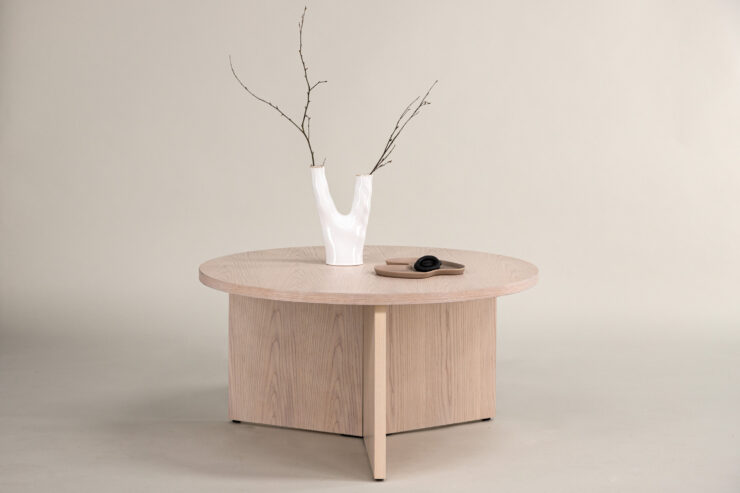 Saltö – Table basse – Blanchi – ⌀65 cm