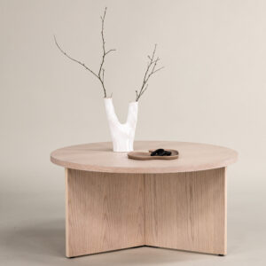 Saltö – Table basse – Blanchi – ⌀65 cm