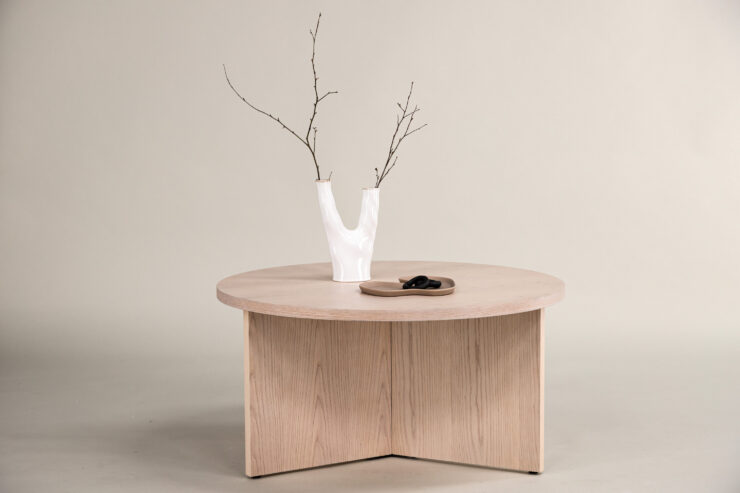 Saltö – Table basse – Blanchi – ⌀65 cm