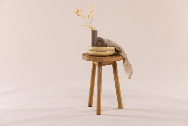 Bohus – Stool – Marron, Naturel – ⌀33 cm