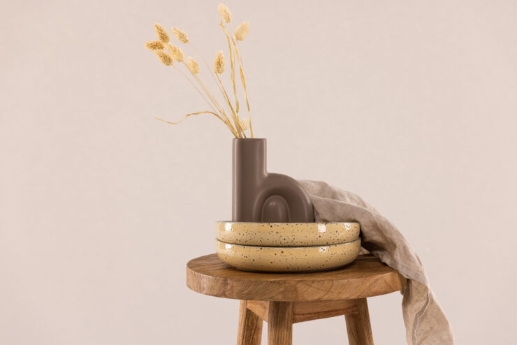 Bohus – Stool – Marron, Naturel – ⌀33 cm