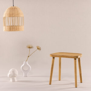 Orust – Stool – Blanchi, Naturel – 31 x 44 x 45 cm
