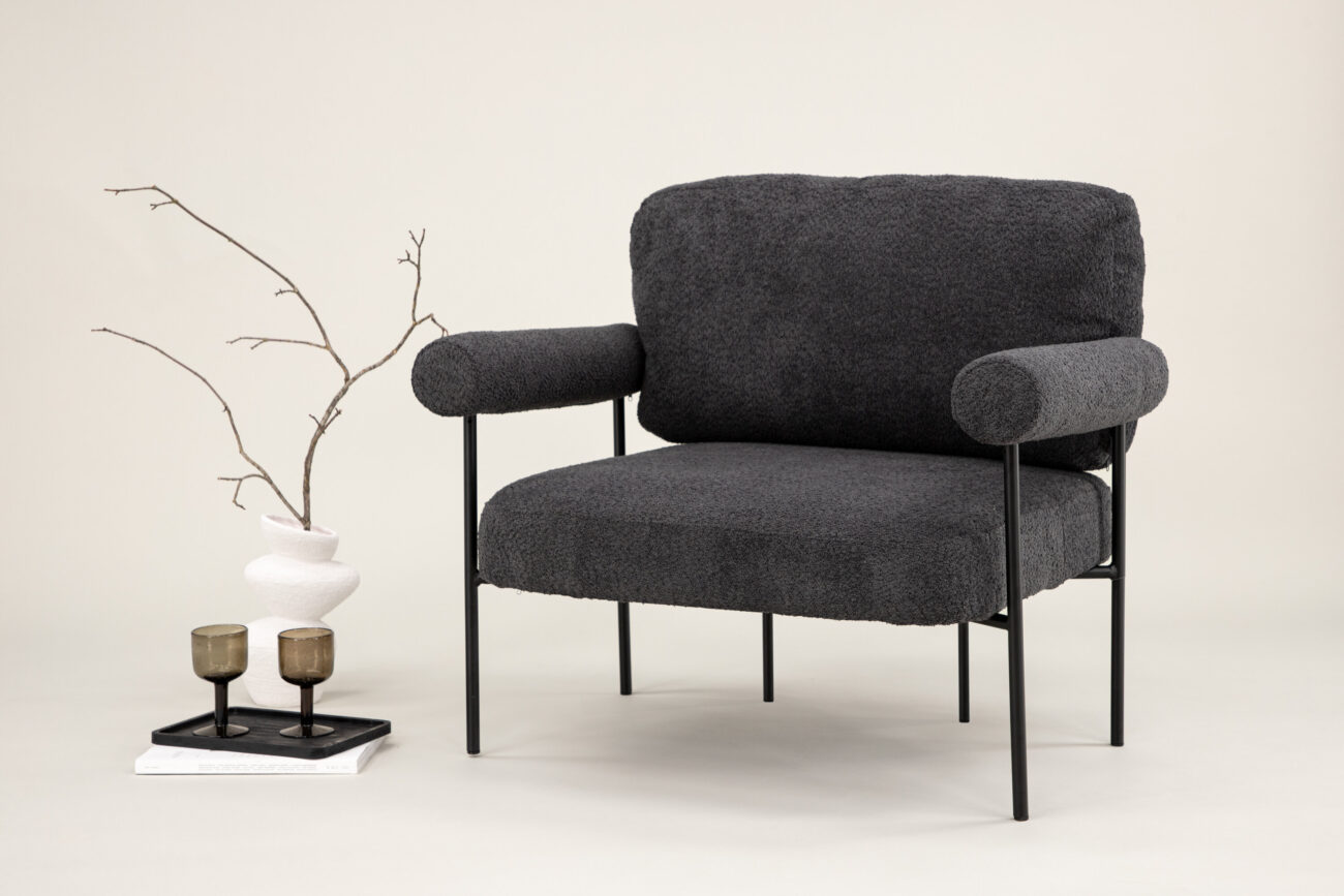 Tillberga x Josefin Lustig – Armchair – Noir, Gris foncé – 87 x 83 x 95 cm