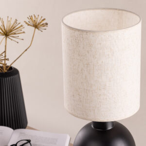 Mysterna – Lampe à poser – Beige, Noir – 21 x 55 x 21 cm