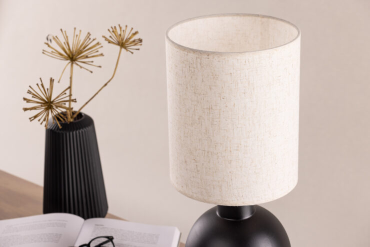 Mysterna – Lampe à poser – Beige, Noir – 21 x 55 x 21 cm