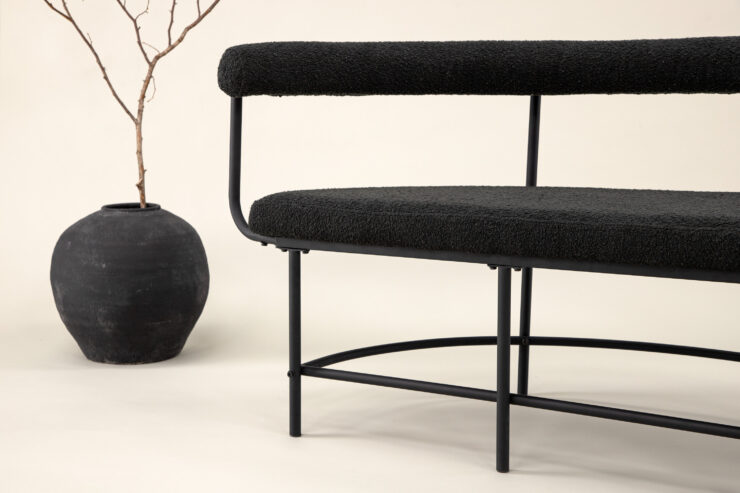 Stallhagen – Bench Sofa – Noir – 51 x 75 x 165 cm