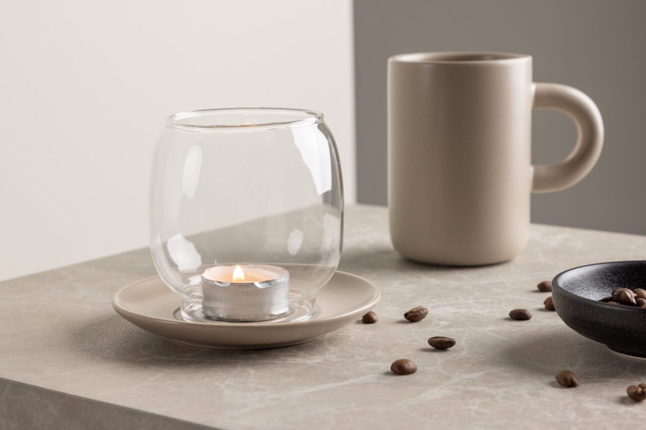 Archy – Accessoires maison – Beige, Transparent – ⌀12 cm