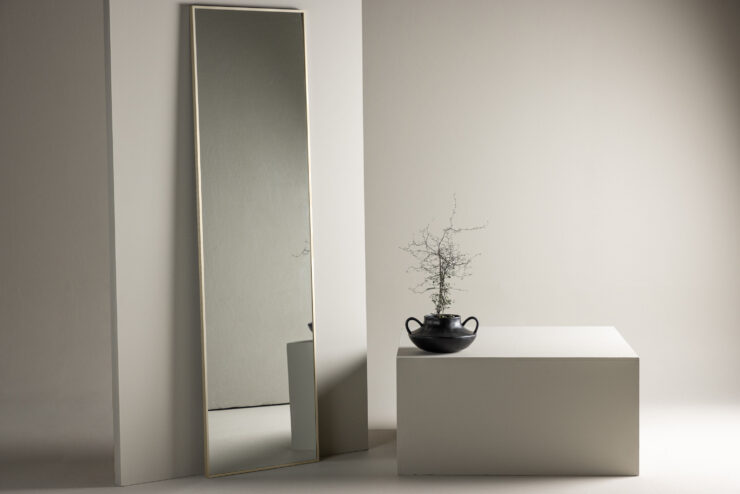 Orlando – Grand miroir – Beige, Argenté – 3 x 195 x 55 cm