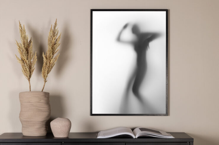Manshade – Décoration murale – Noir, Blanc, Gris – 100 x 70 cm