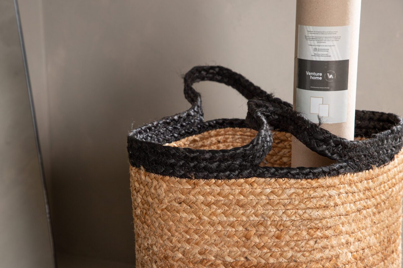 Pune – Basket – Noir, Naturel – ⌀35 cm