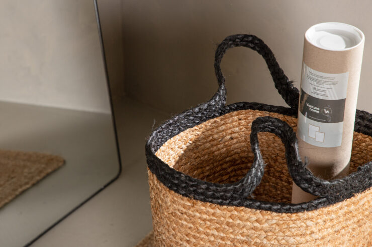 Pune – Basket – Noir, Naturel – ⌀35 cm