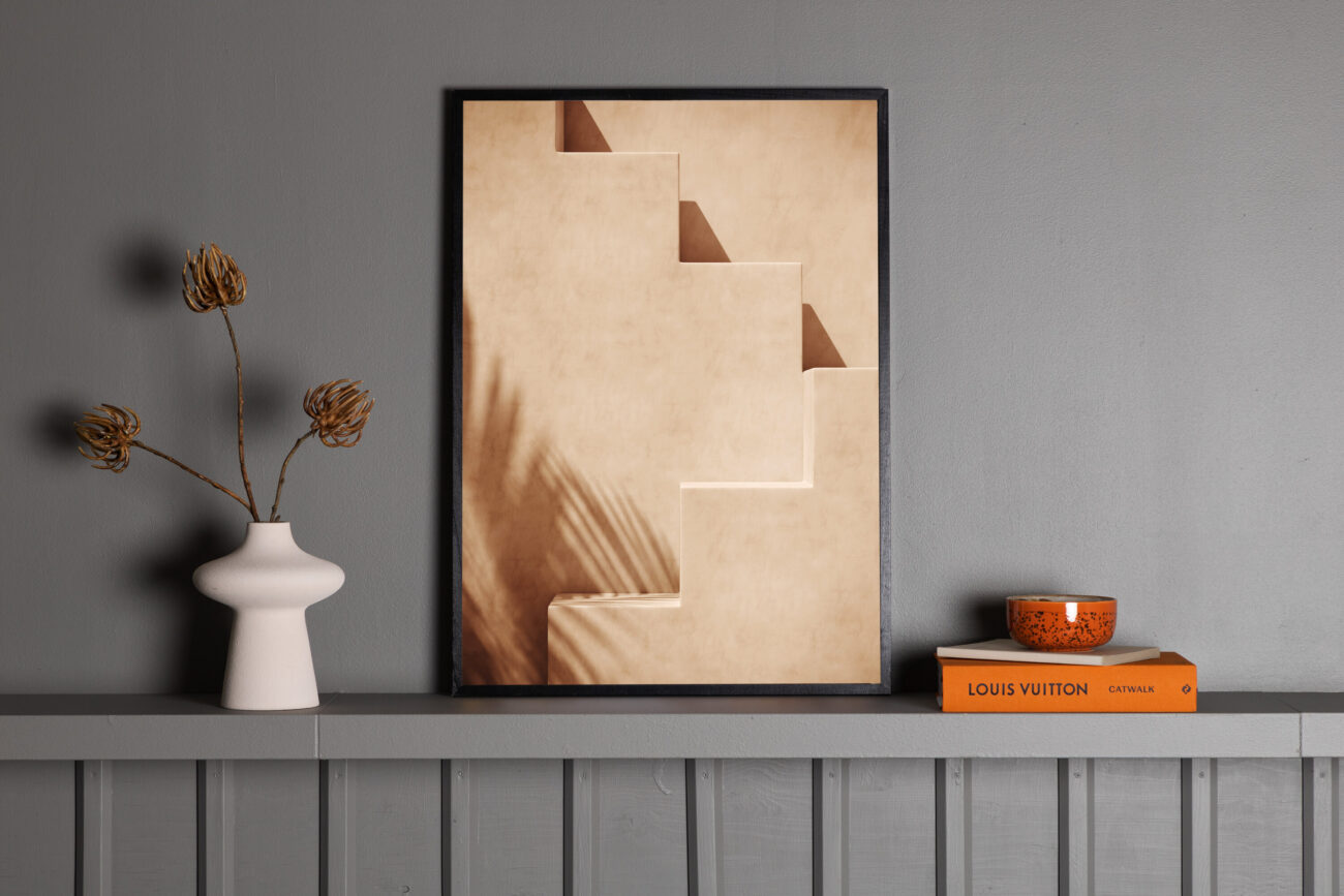 Stairs – Décoration murale – Beige – 100 x 70 cm