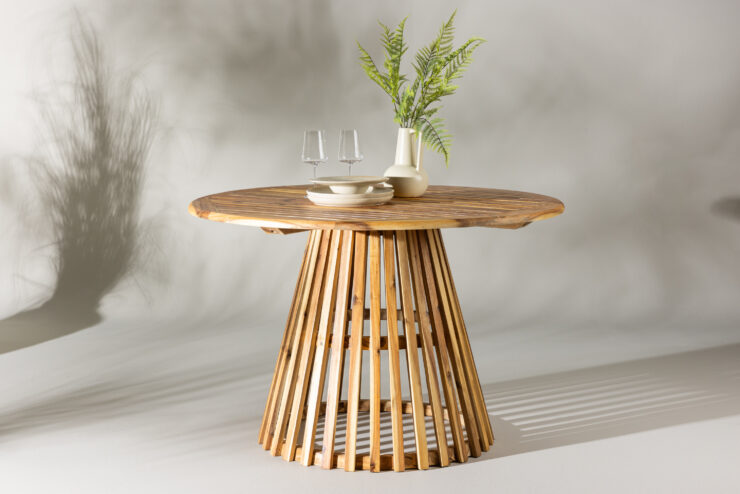 Lumpur – Table à manger ronde – Naturel – ⌀120 cm