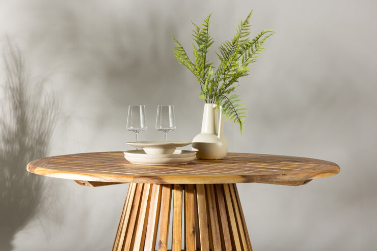 Lumpur – Table à manger ronde – Naturel – ⌀120 cm