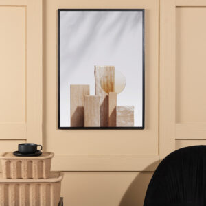 Wooden Blocks – Décoration murale – Beige – 30 x 21 cm