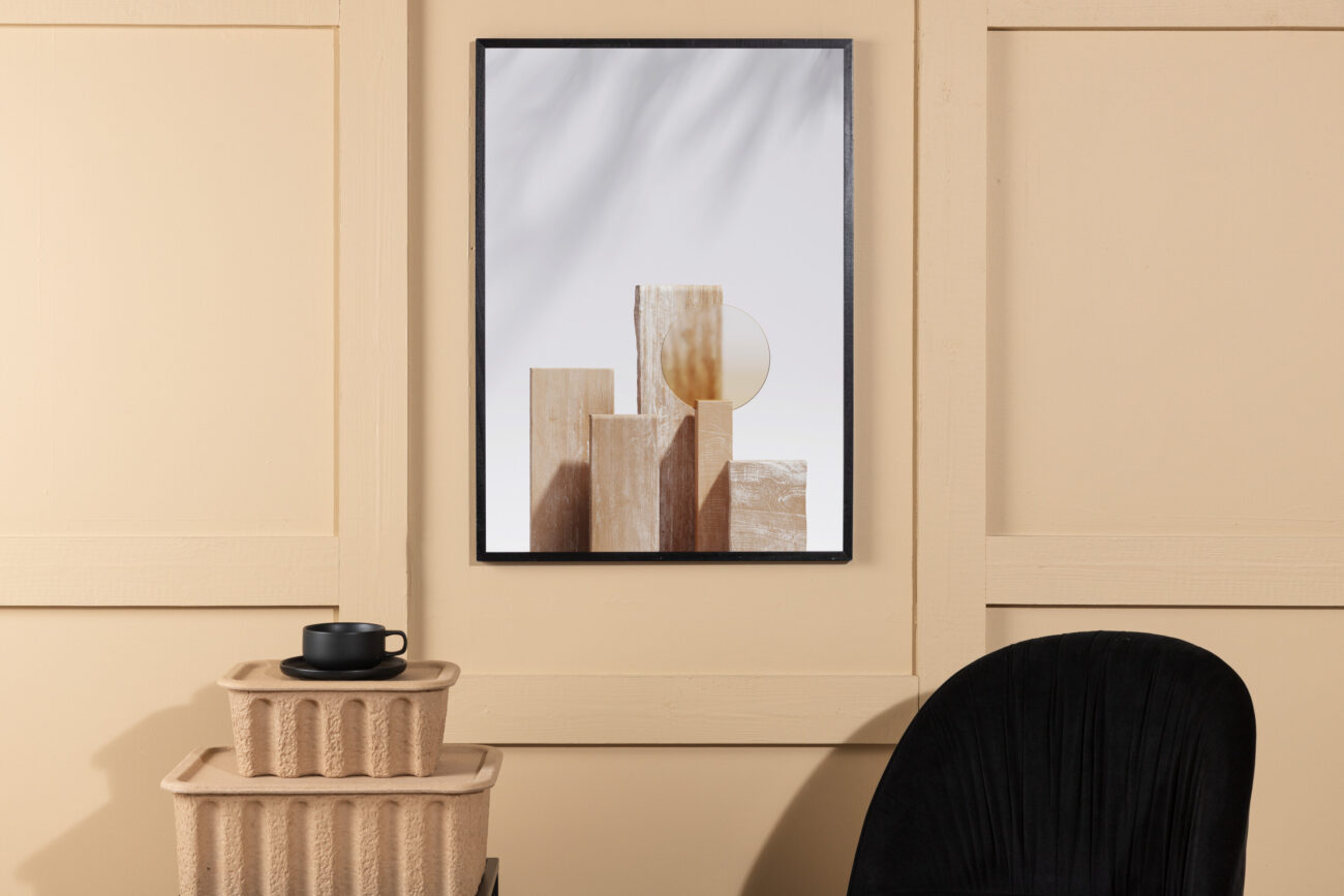 Wooden Blocks – Décoration murale – Beige – 100 x 70 cm