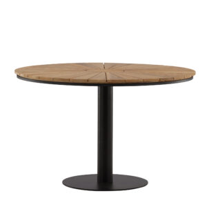 Croft – Table à manger ronde – Noir, Naturel – ⌀120 cm