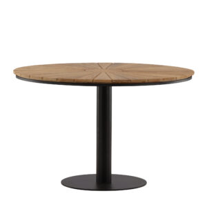 Croft – Table à manger ronde – Noir, Naturel – ⌀120 cm