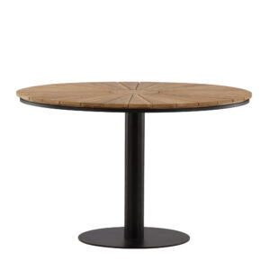 Croft – Table à manger ronde – Noir, Naturel – ⌀120 cm