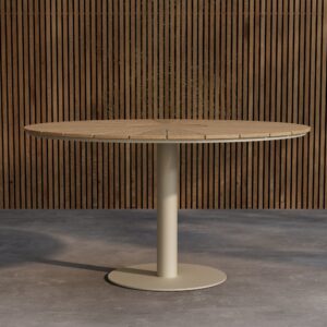 Croft – Table à manger ronde – Beige, Naturel – ø120 cm