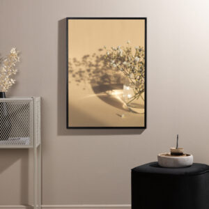 White Flowers – Décoration murale – Beige – 30 x 21 cm