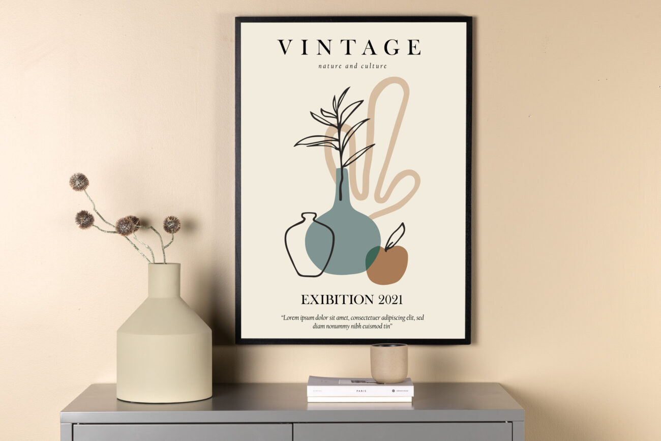 Vintage – Décoration murale – Beige – 70 x 50 cm