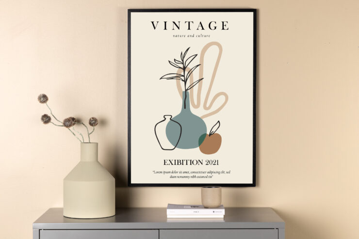Vintage – Décoration murale – Beige – 100 x 70 cm