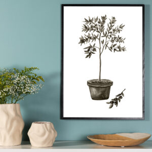 Olive – Décoration murale – Vert, Blanc – 30 x 21 cm