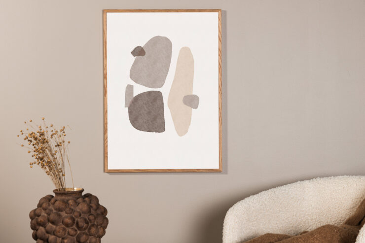 Shapes – Décoration murale – Noir, Blanc, Beige – 40 x 30 cm