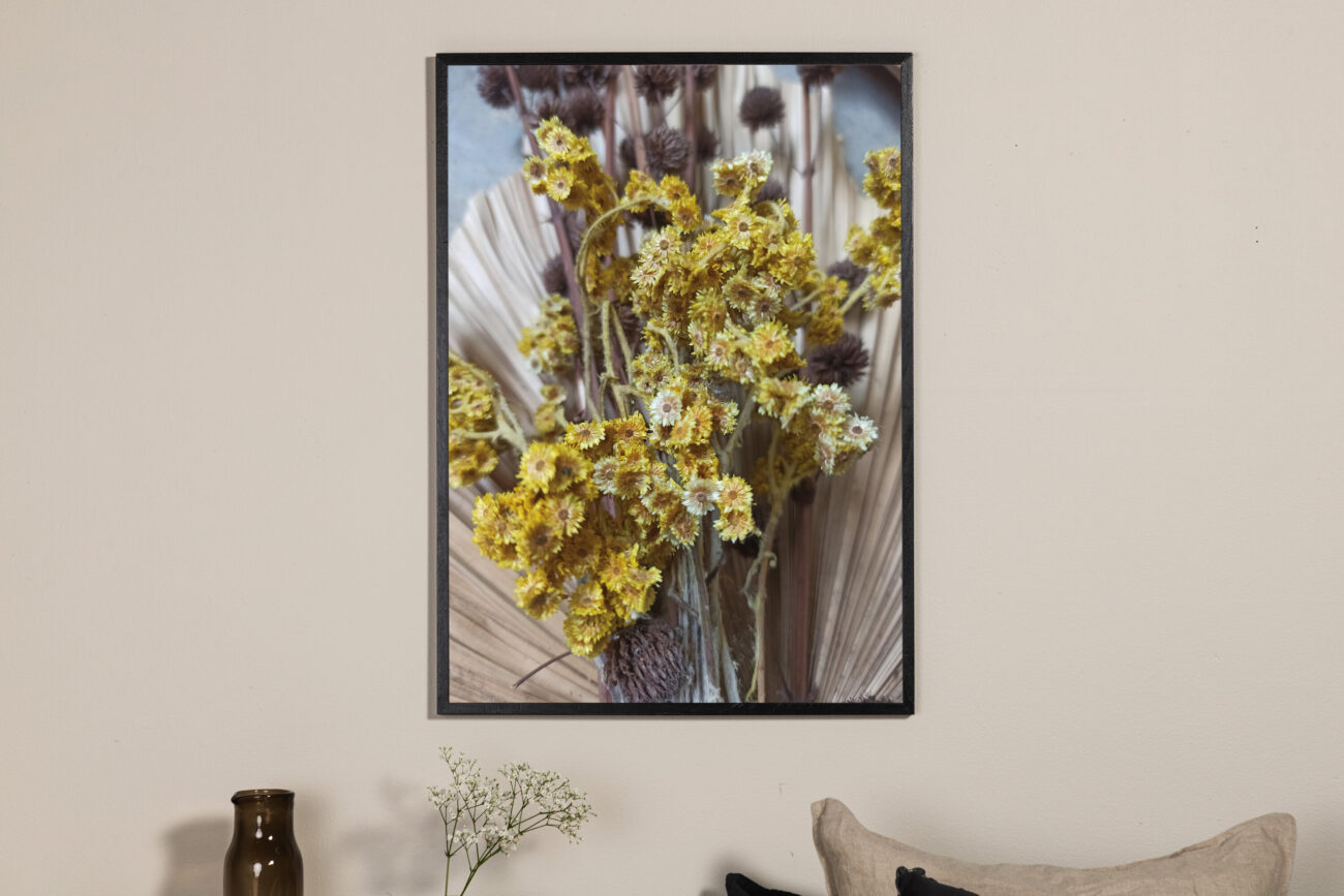 Bouquet – Décoration murale – Vert, Jaune – 30 x 21 cm