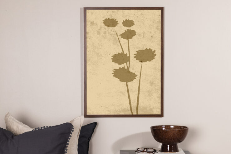 Flower art – Décoration murale – Beige – 30 x 21 cm