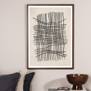 Linework – Décoration murale – Beige, Noir – 40 x 30 cm