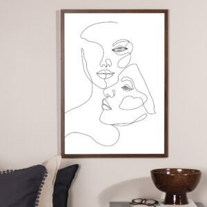 Faces – Décoration murale – Noir, Blanc – 30 x 21 cm