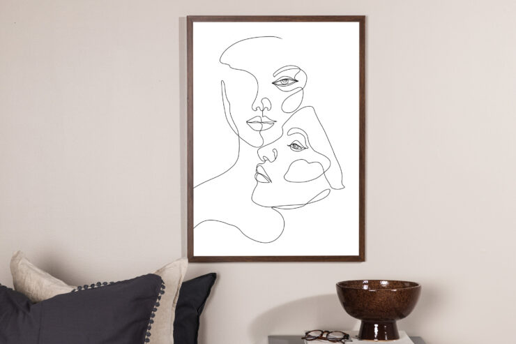 Faces – Décoration murale – Noir, Blanc – 40 x 30 cm